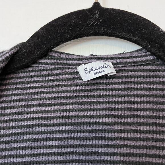 Splendid Striped Hooded Open Front Cardigan - Size S - Picture 2 of 6